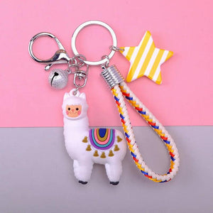 Arrival PVC Alpaca Animal Keychain Doll Cartoon Sheep Charms