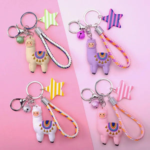 Arrival PVC Alpaca Animal Keychain Doll Cartoon Sheep Charms