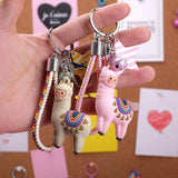 Arrival PVC Alpaca Animal Keychain Doll Cartoon Sheep Charms