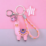 Arrival PVC Alpaca Animal Keychain Doll Cartoon Sheep Charms