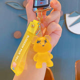 Crystal Bear Key Chain Transparent Animal Keyring Backpack Pendant
