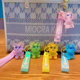 Crystal Bear Key Chain Transparent Animal Keyring Backpack Pendant