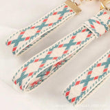 Striped Cloth Belt Keychain Car Alloy Pendant