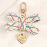 Striped Cloth Belt Keychain Car Alloy Pendant