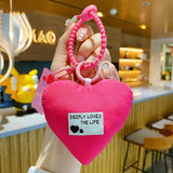 Heart Love Key Hook Keychain Twist Knot Pendant Bag Accessories