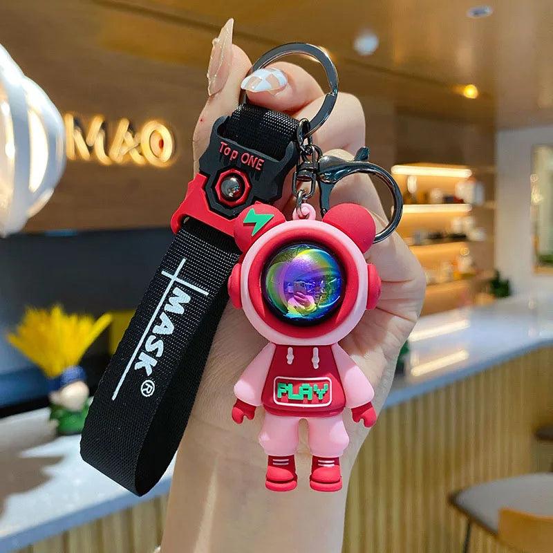 Lightning Bear Keychain Astronaut Play Bear Doll Keyring Bag Pendant