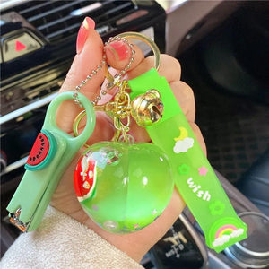 Floating Liquid Bottle Keychain Holiday Gift