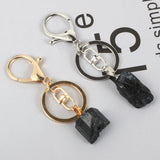 Tourmaline Keychain Bag Charm Holder Car Key Ring Women Men Jewelry
