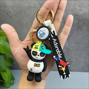 Creative Panda Key Chain Car Bag Pendant Couple Keychain