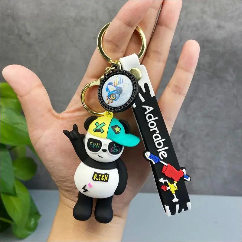 Creative Panda Key Chain Car Bag Pendant Couple Keychain