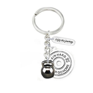 Gun Kettlebell Fitness Keychain Student Letter Jewelry Accessories