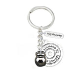 Gun Kettlebell Fitness Keychain Student Letter Jewelry Accessories
