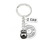Gun Kettlebell Fitness Keychain Student Letter Jewelry Accessories