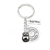 Gun Kettlebell Fitness Keychain Student Letter Jewelry Accessories