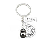 Gun Kettlebell Fitness Keychain Student Letter Jewelry Accessories