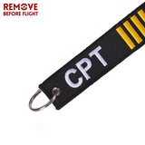 5 PCS/LOT CPT Keychain Embroidery Jewelry Aviation Zip Puller Key Rings