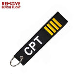 5 PCS/LOT CPT Keychain Embroidery Jewelry Aviation Zip Puller Key Rings