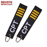 5 PCS/LOT CPT Keychain Embroidery Jewelry Aviation Zip Puller Key Rings