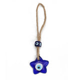 Glass Evil Eye Pendant Keychain Heart Star Round Key Chain Car Keyring
