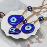 Glass Evil Eye Pendant Keychain Heart Star Round Key Chain Car Keyring