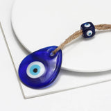Glass Evil Eye Pendant Keychain Heart Star Round Key Chain Car Keyring