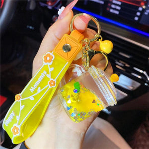 Oil Liquid Fruit Bottle Pendant Keychain Gift Phone Lanyard