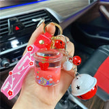Oil Liquid Fruit Bottle Pendant Keychain Gift Phone Lanyard
