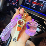 Oil Liquid Fruit Bottle Pendant Keychain Gift Phone Lanyard