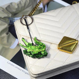 Crocodile Arcylic Animal Keychain Key Ring for Women Handbag