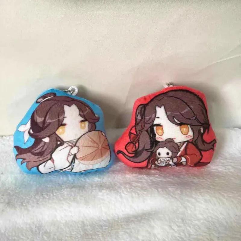 2pcs TGCF Plush Dolls Keychain Anime HOB Hua Cheng Xie Lian Cosplay Bag Pendant