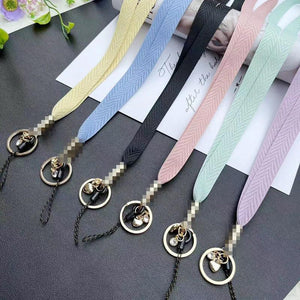 Hand-Woven Neck Rope Love Pendant Key Sling