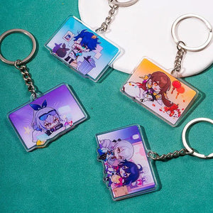 Honkai:Star Rail Key Chain Acrylic Figure Metal Holder Key Ring Gift