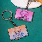 Honkai:Star Rail Key Chain Acrylic Figure Metal Holder Key Ring Gift