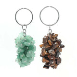 KFT Natural Gravel Stone Keychain Healing Crystal Quartz Lucky Key Ring