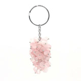 KFT Natural Gravel Stone Keychain Healing Crystal Quartz Lucky Key Ring