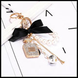 Crystal Perfume Bottle Keychain Bag Car Purse Key Chain Ring Pendant Jewelry
