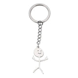 1PCS Middle Finger Stickman Keychain School Bag Car Key Pendant Trinket Gift