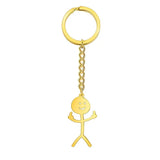 1PCS Middle Finger Stickman Keychain School Bag Car Key Pendant Trinket Gift