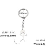 1PCS Middle Finger Stickman Keychain School Bag Car Key Pendant Trinket Gift