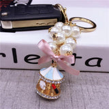 Carousel Pearl Keychain Ladies Bag Buckle Pendant