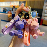 Cartoon Rabbit Keychain Key Ring Backpack Pendant