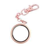 30mm Floating Charm Locket Keychain DIY Twist Memory Glass Key Ring