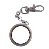 30mm Floating Charm Locket Keychain DIY Twist Memory Glass Key Ring