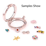 30mm Floating Charm Locket Keychain DIY Twist Memory Glass Key Ring