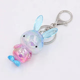 Acrylic Rabbit Keychains Couple Key Chain Bag Pendant Car Key Ring