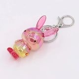 Acrylic Rabbit Keychains Couple Key Chain Bag Pendant Car Key Ring