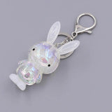Acrylic Rabbit Keychains Couple Key Chain Bag Pendant Car Key Ring