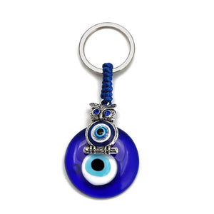Butterfly Owl Tortoise Evil Eye Pendant Keychain Silver Key Chain Holder Jewelry