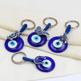 Butterfly Owl Tortoise Evil Eye Pendant Keychain Silver Key Chain Holder Jewelry