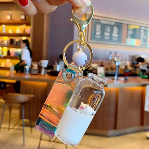 Quicksand Floating Milk Pig Keychain Pendant